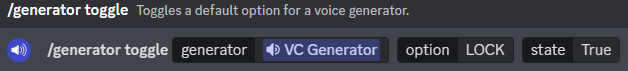 Toggling a generator option